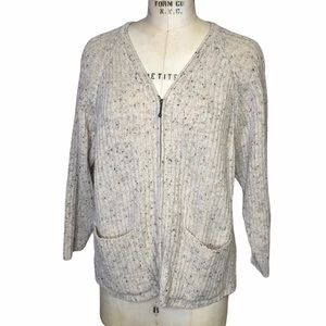 zip up wool cardigan